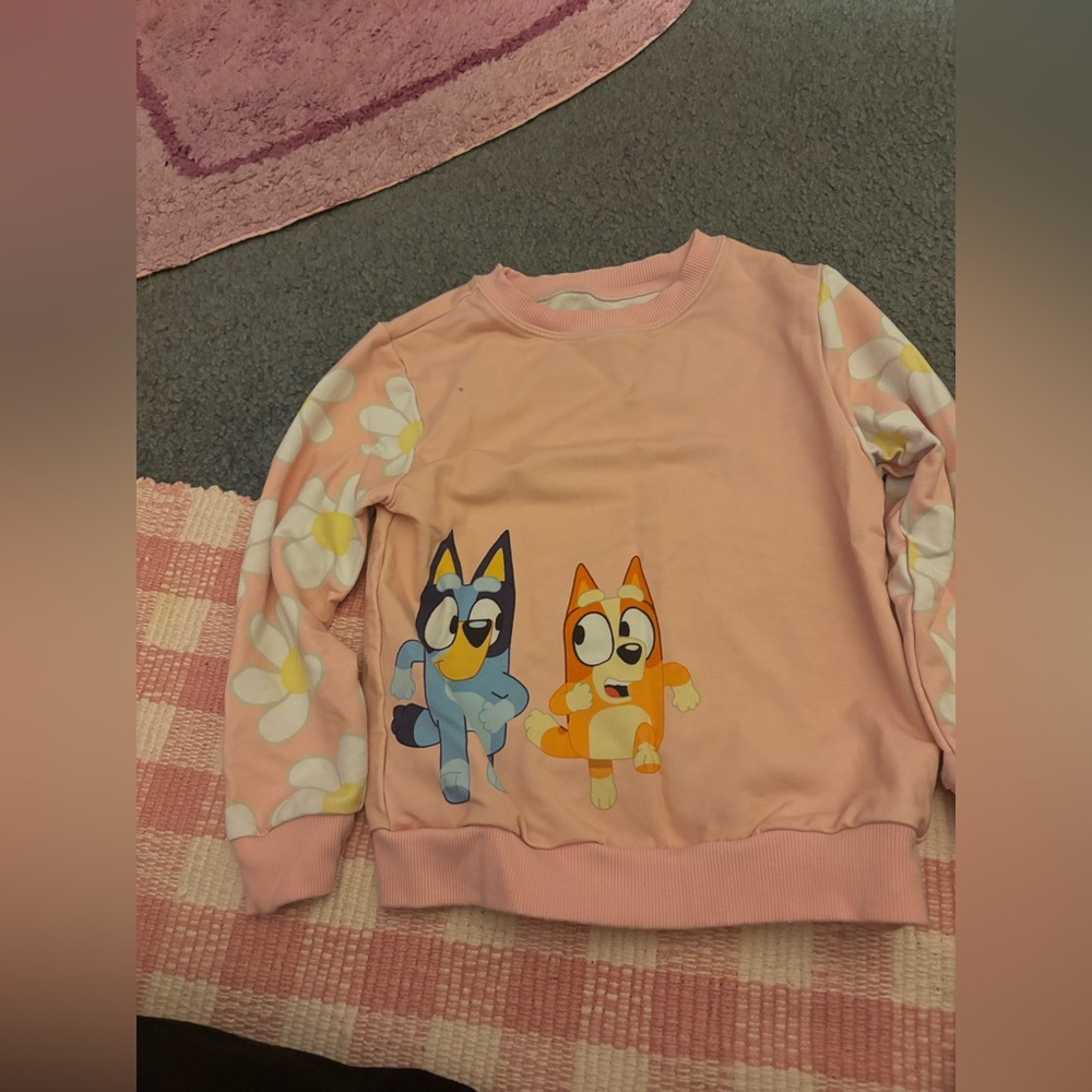 Pink Sweatshirt Bluey and Bingo